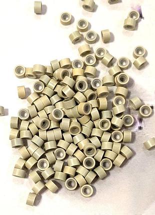 Мікрокільця для нарощування волосся з силиконом, 25 шт. колір: 13 світлий блонд