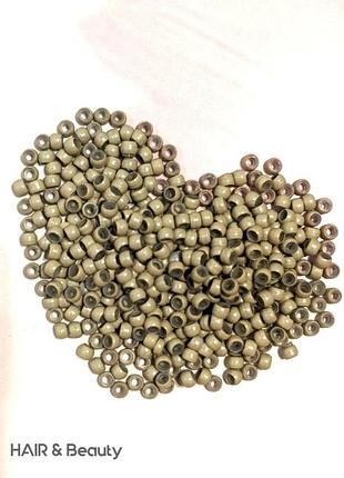 Наноринги с силиконом, 100 шт. тёплый блонд