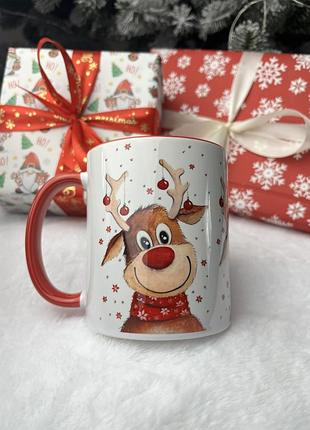 Чашка/кружка новогодняя «олени»