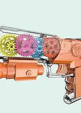 Игрушечный пистолет подсветки, шестеренки, прозрачный, проекция мишени, в пакете (cl 105 a)