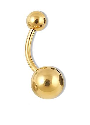 Серьги для пирсинга пупка, ушей из медицинской стали, диаметры шариков 5 мм и 8 мм золотой