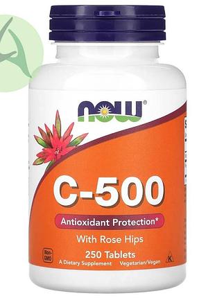 Now foods, витамин c, 500 мг, с шиповником, 250 таблеток