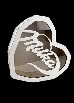 Подарункова коробочка серце з прозорою кришкою milka велика