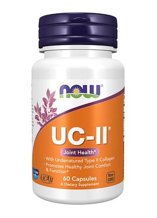Now foods, uc-ii, добавка для здоровья суставов с неденатурированным коллагеном типа ii, 60 капсул