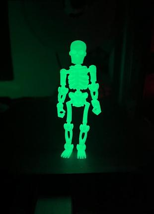 Скелет светящийся в темноте, подвижная фигурка к хэллоуину