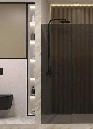 Стеклянные душевые двери "tip top" (стекло толщиной 8 мм.) 1100, графит