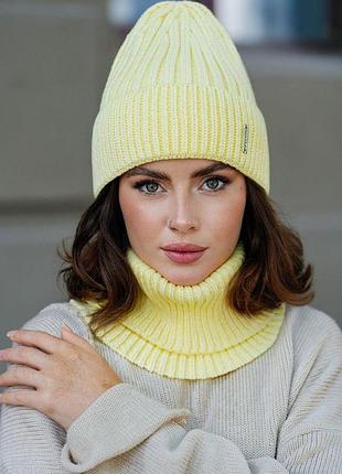 Комплект шапка і баф,комплект жіночий,шапка без підкладу