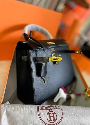 Брендова міська сумка через плече для жінки hermes шкіряна сумочка для дівчини гермес жіноча сумка чорний