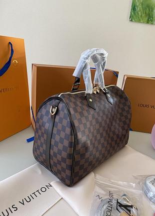Кожаный саквояж не большого размера для девушки луи витон женская дорожная сумка ручной клади louis vuitton