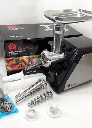 Электрическая мясорубка соковыжималка domotec ms-2023 2800 вт, томаты с насадками, мясорубка для мяса