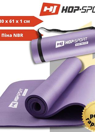 Мат для фитнеса и йоги пена nbr hop-sport hs-n010gm 1 см фиолетовый