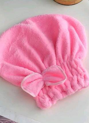 Тюрбан для сушки волос универсальный розовый