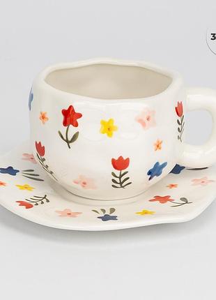Чашка з блюдцем "весняний сад", 350 мл elisey