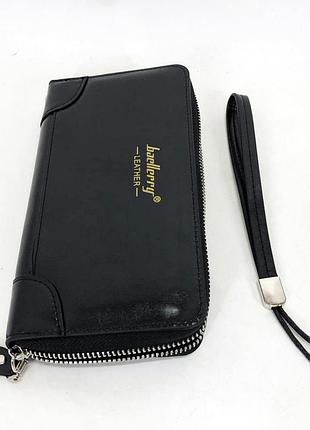 Кошелек кожаный мужской baellerry leather brown, портмоне для карточек. цвет: черный