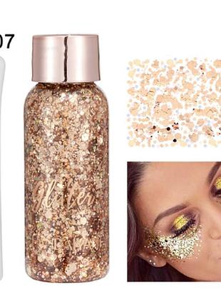 Глітер гелевий блистки для тіла та волосся