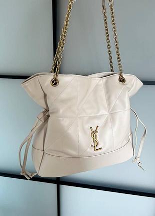 Брендовая городская сумка белая через плечо для женщины ив сен лоран кожаная сумочка для девушки ysl
