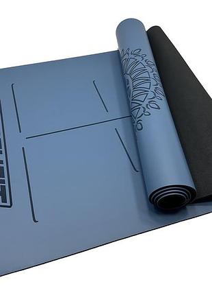 Коврик для йоги профессиональный easyfit pro каучук 5 мм синий