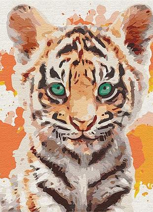 Картина по номерам маленький тигр тм идейка 30 х 30 см кно4195