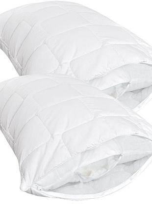 Чехол наволочка защитный 2 шт 50x70 cм на подушку с молнией ideia стеганный белый микрофибра