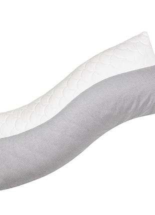 Подушка ортопедическая 40х130 см с наволочкой для сна и отдыха s-form ideia антиаллергенная с молнией