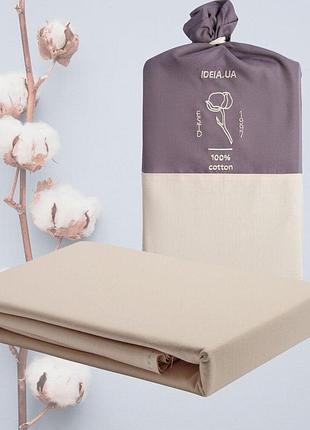 Простынь 160x240 см хлопок натуральная хлопковая ideia бязь в упаковке v-61 беж