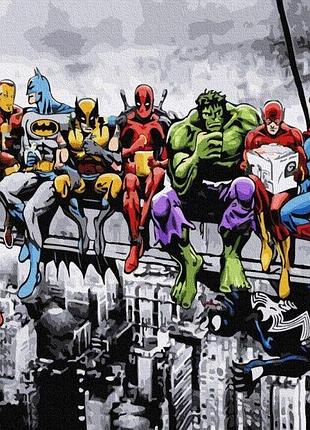 Картина по номерам команда супергероев brushme premium 40 х 50 см pgx25864