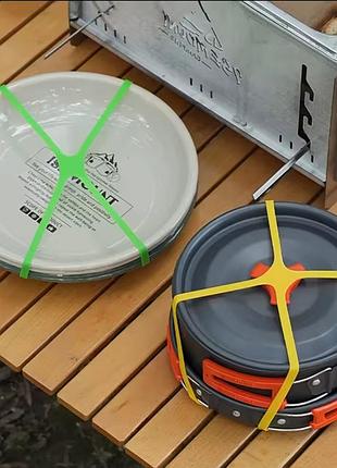 Силіконова резінка для зберігання посуду на кемпінгу 5шт