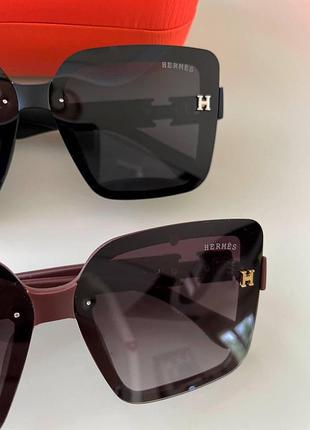 Солнцезащитные очки для девушки hermes брендовые женские очки гермес стильные очки для женщины коричневый