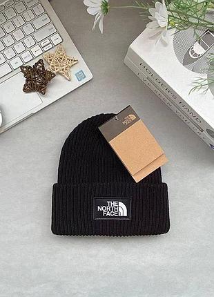 Мужская шапка the north face, чёрная шапка tnf, осень-зима, универсальный размер