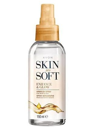 Легкий спрей-автозагар для тела skin so soft by avon "сияние"