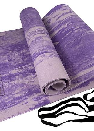 Коврик для йоги и фитнеса easyfit s-eva mat 8 мм фиолетовый