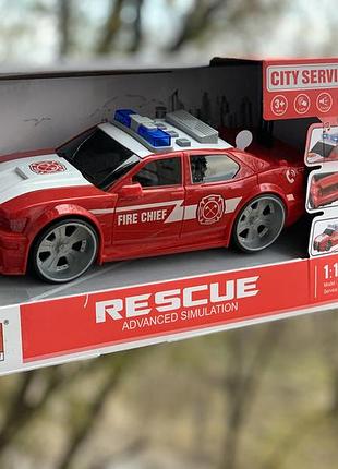 Игрушечная инерционная полицейская машина красная со светом и звуком,открывается багажник игрушка для мальчика