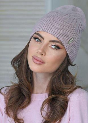 Шапка жіноча флісова,шапка з підкладом,шапка тепла жіноча