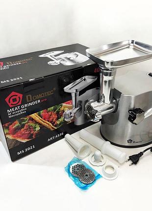 Профессиональная мясорубка domotec ms-2021s из нержавеющей стали 3000 вт, мясорубка электрическая металл