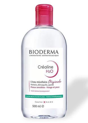 Міцелярна вода для сухої чутливої шкіри bioderma créaline h2o original 500 мл