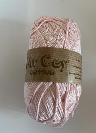 Пряжа для вязания mr cey cotton (хлопок 100%) 50g/ 125м (нежно-розовый)