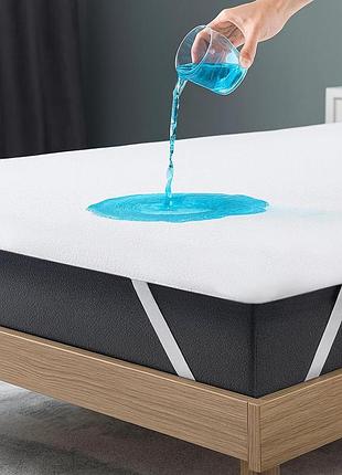 Наматрасник защитный аква стоп 90х200 см ideia с резинками по углам непромокаемый натуральный хлопок