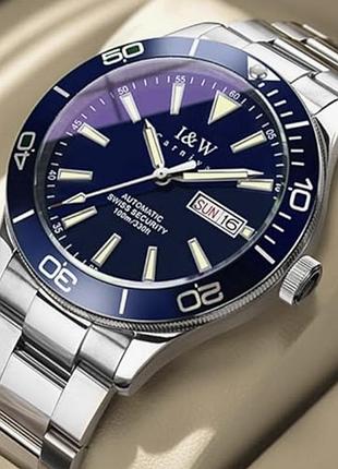 Мужские механические часы carnival bluemarine 10 bar водонепроницаемые автоматические