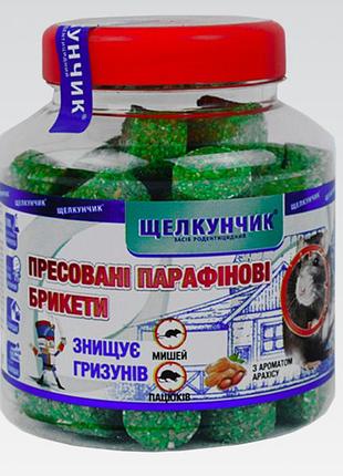 Брикеты парафиновые щелкунчик средство от грызунов 320 г (зеленые, аромат арахиса))