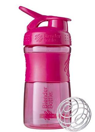 Шейкер спортивный blenderbottle sportmixer, 590 мл, тритан, с венчиком, розовый, bpa-free, герметичный