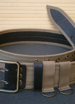 Ремінь офіцерський польовий койот ( стропа + шкіра ) 80 - 100 см