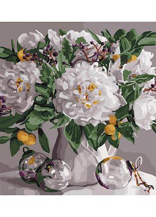 Картина по номерам ароматные пионы тм идейка 40 х 50 см кно3054