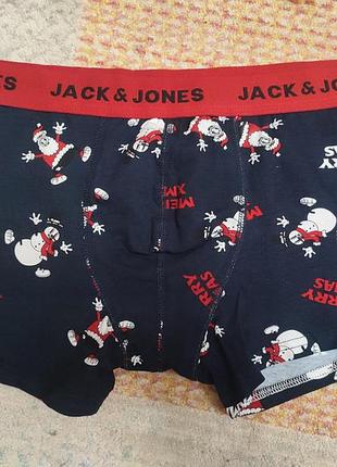 Новогодние коттоновые трусы боксеры jack &amp;jones