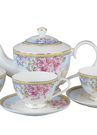 Чайный фарфоровый сервиз lefard мери блю 14 предметов,чашка 200 мл 264-631