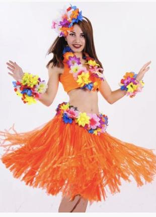 Гавайский наряд, длина юбки 60 см жовтогарячий