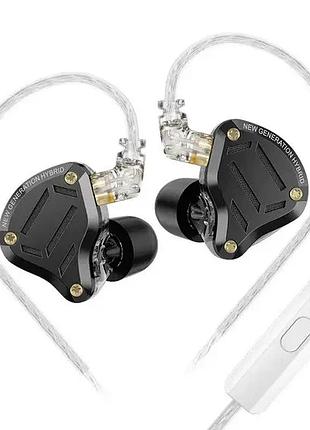 Kz zs10 pro 2 (black, mic) - гібридні провідні iem's навушники, з 4-ма регуляторами (1dd+4ba)