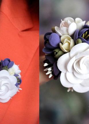 "палитра цветов". авторская брошь ручной работы с цветами из полимерной глины
