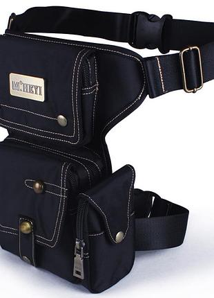 Сумка поясна стегнова mackros xd3120 вологостійка мото 2 літри колір чорний