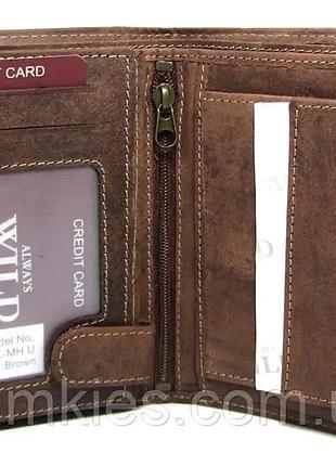 Кожаный мужской кошелек портмоне польша натуральная кожа n4l-mh u brown