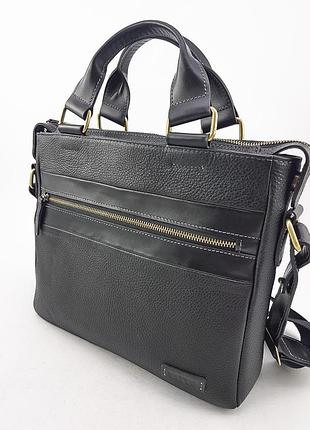 Мужская кожаная сумка vatto mk45.3 f1kaz600 черный, две